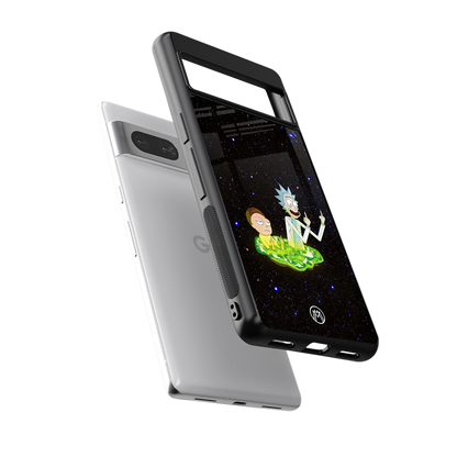 rick and morty fo aesthetic back phone cover | glass case for Google Pixel 7