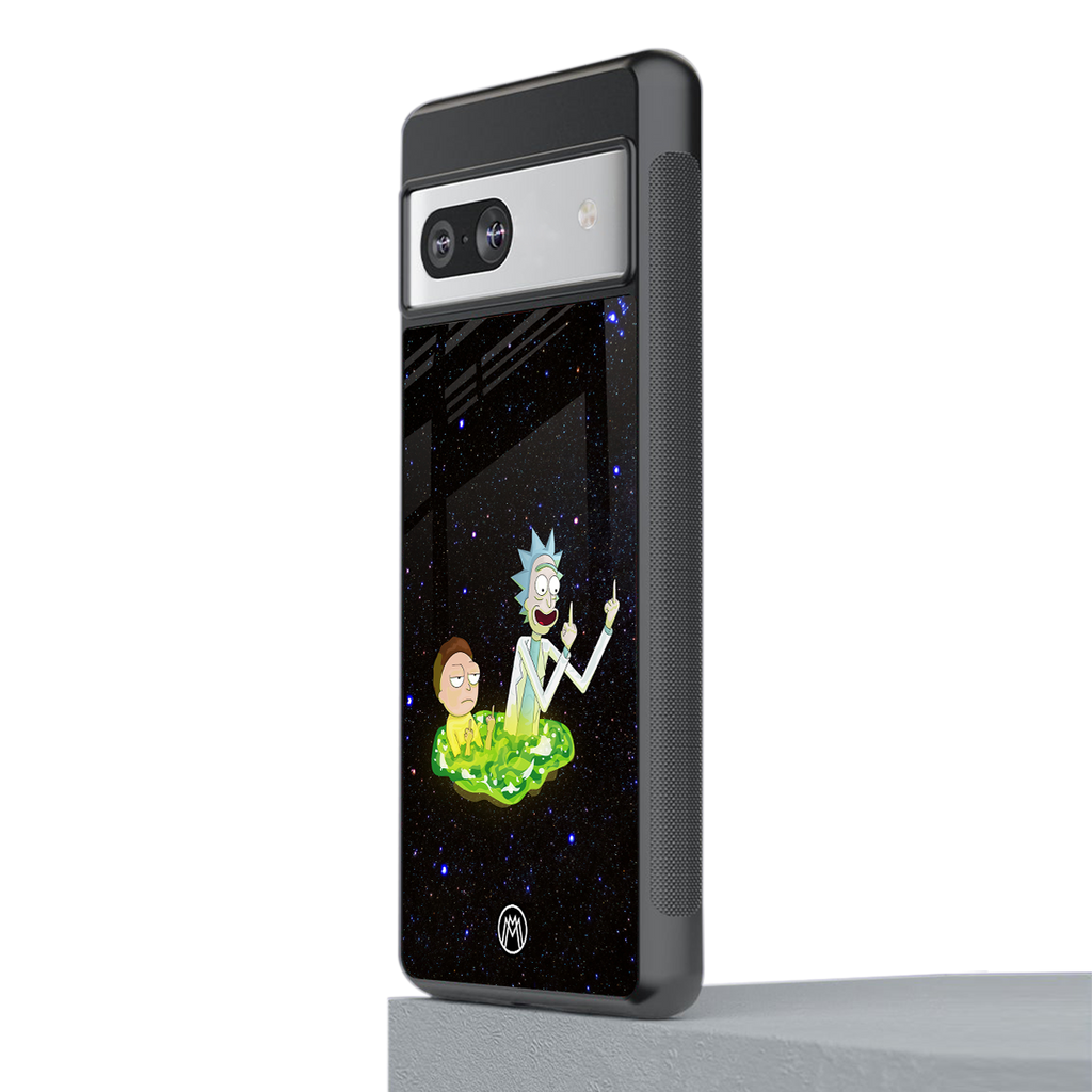 rick and morty fo aesthetic back phone cover | glass case for Google Pixel 7