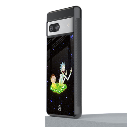 rick and morty fo aesthetic back phone cover | glass case for Google Pixel 7