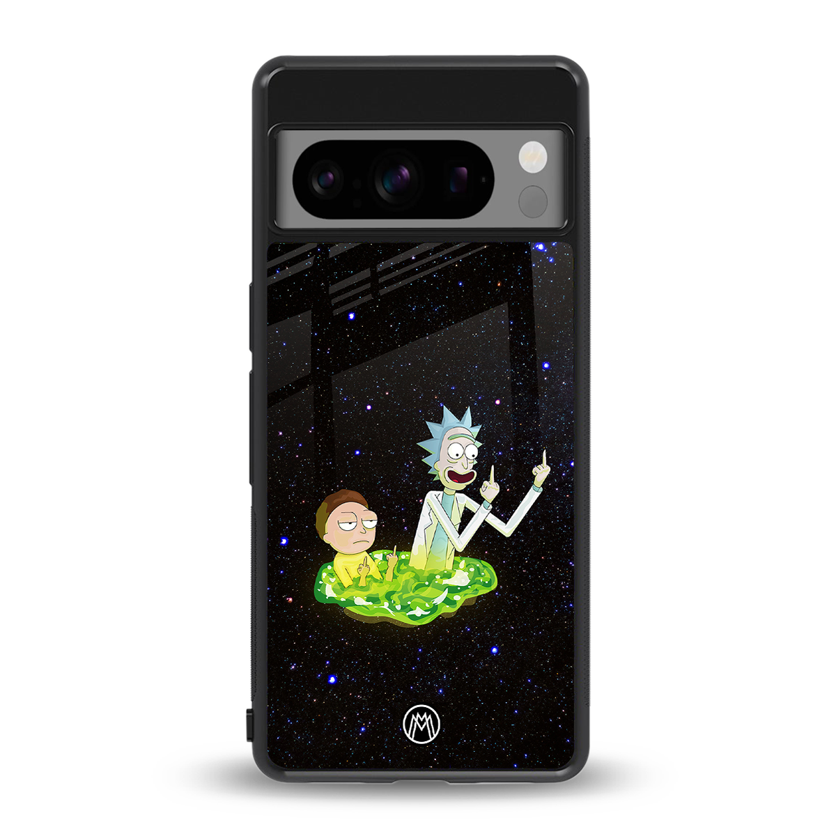 rick and morty fo aesthetic back phone cover | glass case for google pixel 8 pro