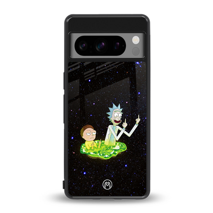 rick and morty fo aesthetic back phone cover | glass case for google pixel 8 pro