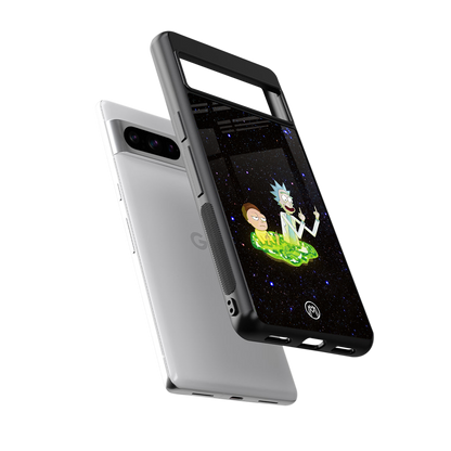 rick and morty fo aesthetic back phone cover | glass case for google pixel 8 pro