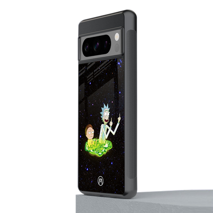 rick and morty fo aesthetic back phone cover | glass case for google pixel 8 pro