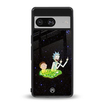 rick and morty fo aesthetic back phone cover | glass case for Google Pixel 8