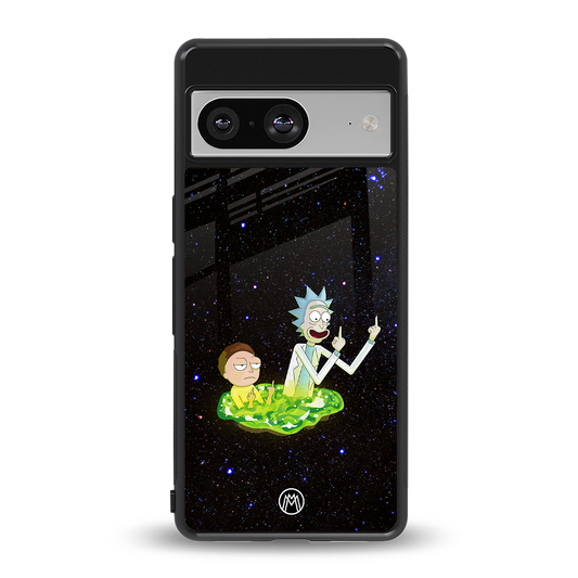 rick and morty fo aesthetic back phone cover | glass case for Google Pixel 8