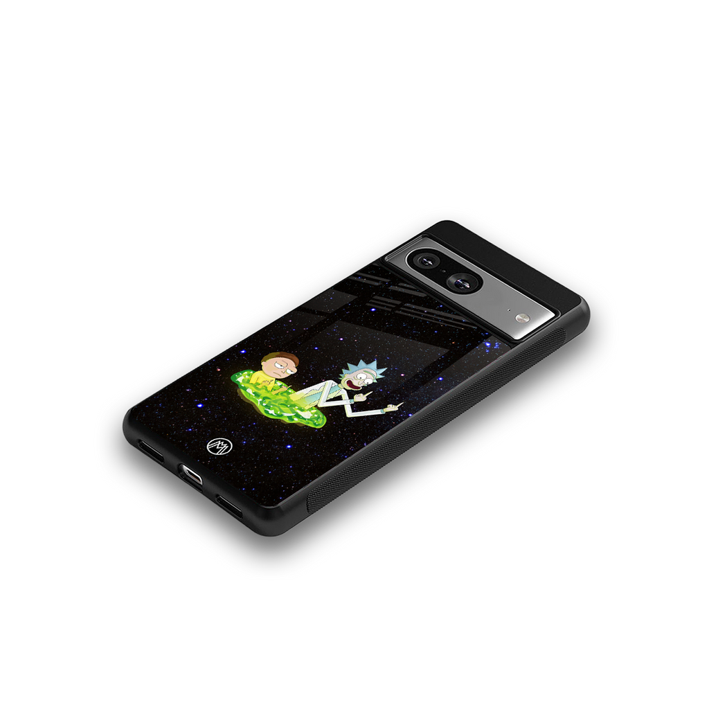 rick and morty fo aesthetic back phone cover | glass case for Google Pixel 8