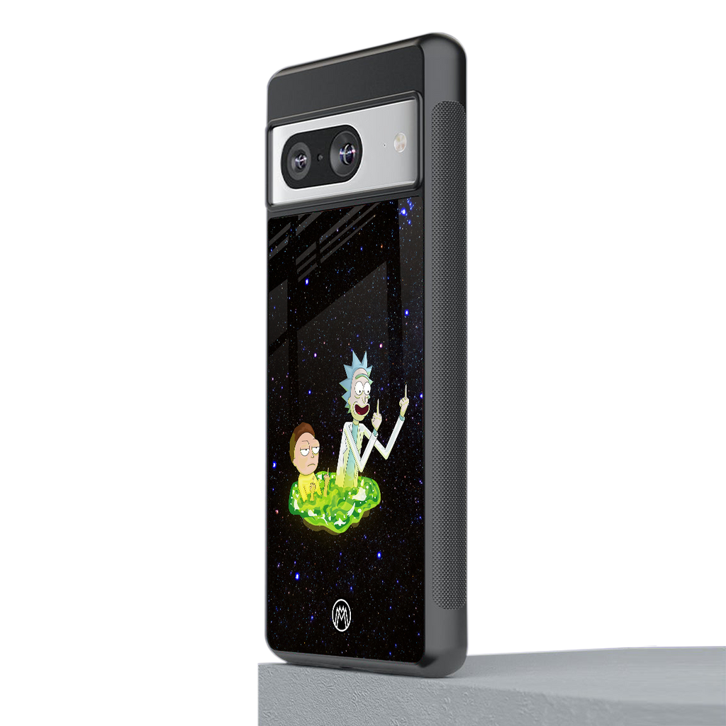 rick and morty fo aesthetic back phone cover | glass case for Google Pixel 8