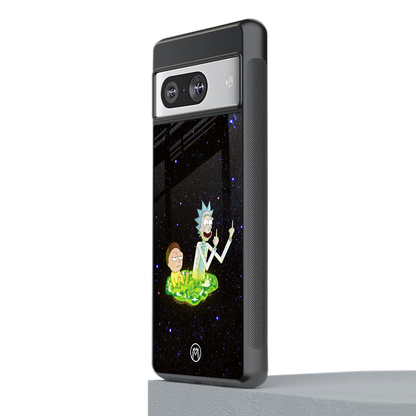 rick and morty fo aesthetic back phone cover | glass case for Google Pixel 8