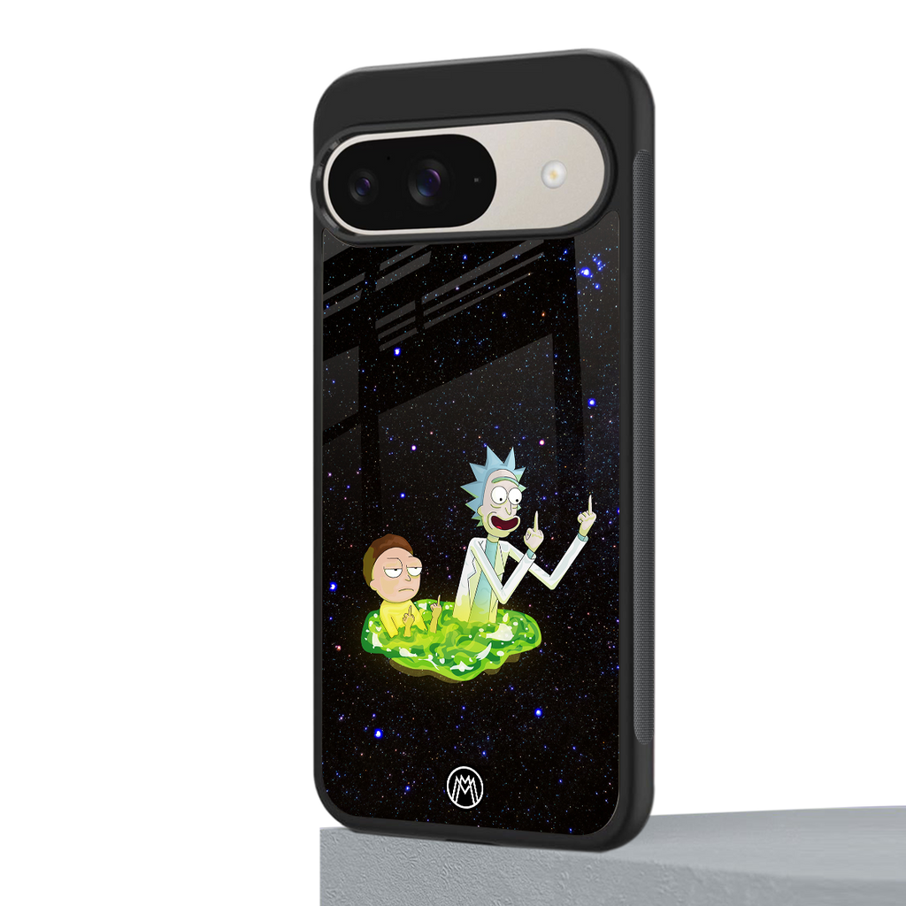 rick and morty fo aesthetic back phone cover | glass case for google pixel 9