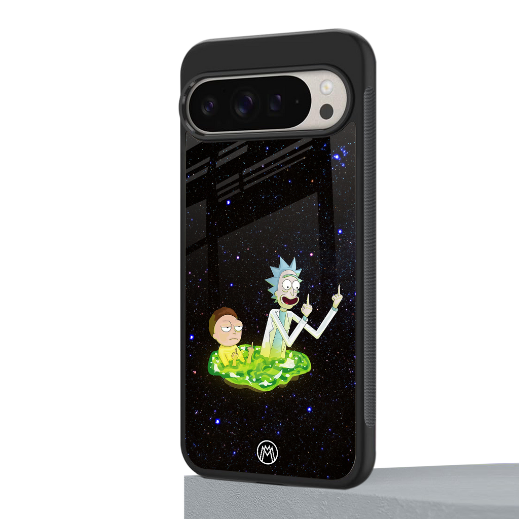 rick and morty fo aesthetic back phone cover | glass case for google pixel 9 pro