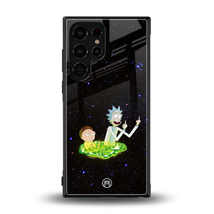 rick and morty fo aesthetic back phone cover | glass case for samsung galaxy s24 ultra