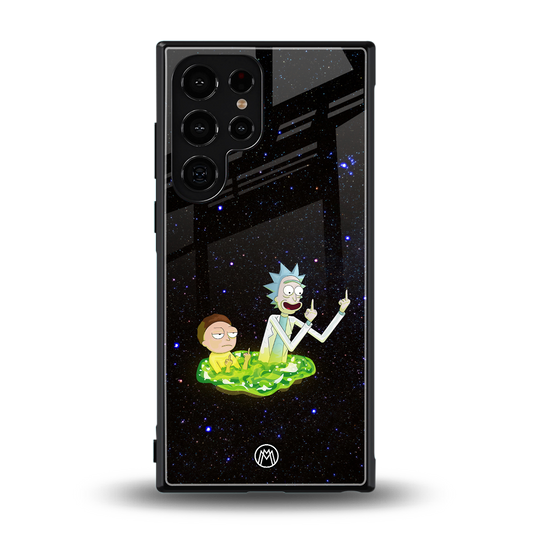 rick and morty fo aesthetic back phone cover | glass case for samsung galaxy s24 ultra