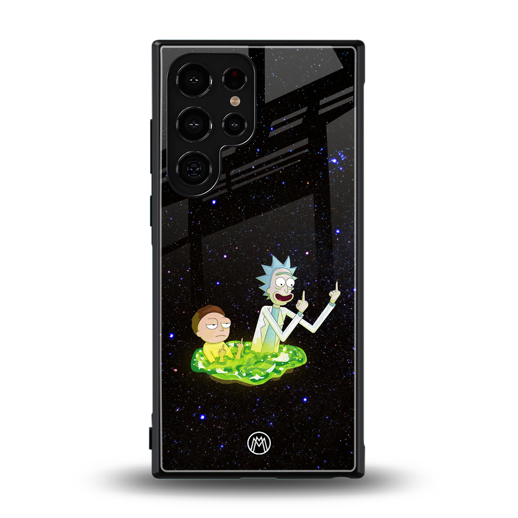 rick and morty fo aesthetic back phone cover | glass case for samsung galaxy s23 ultra