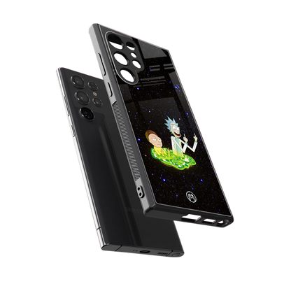 rick and morty fo aesthetic back phone cover | glass case for samsung galaxy s24 ultra