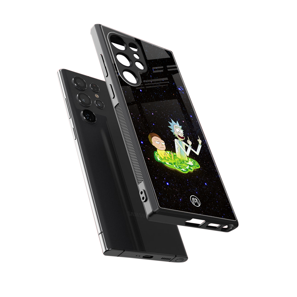 rick and morty fo aesthetic back phone cover | glass case for samsung galaxy s23 ultra