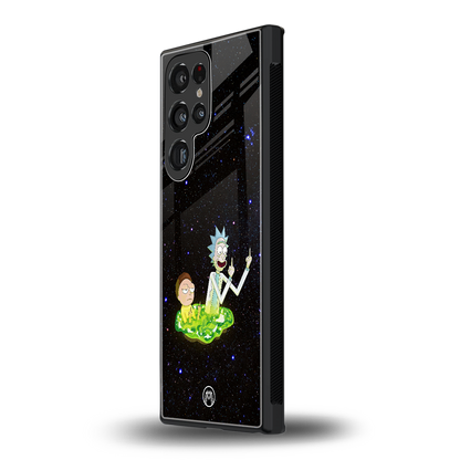rick and morty fo aesthetic back phone cover | glass case for samsung galaxy s24 ultra