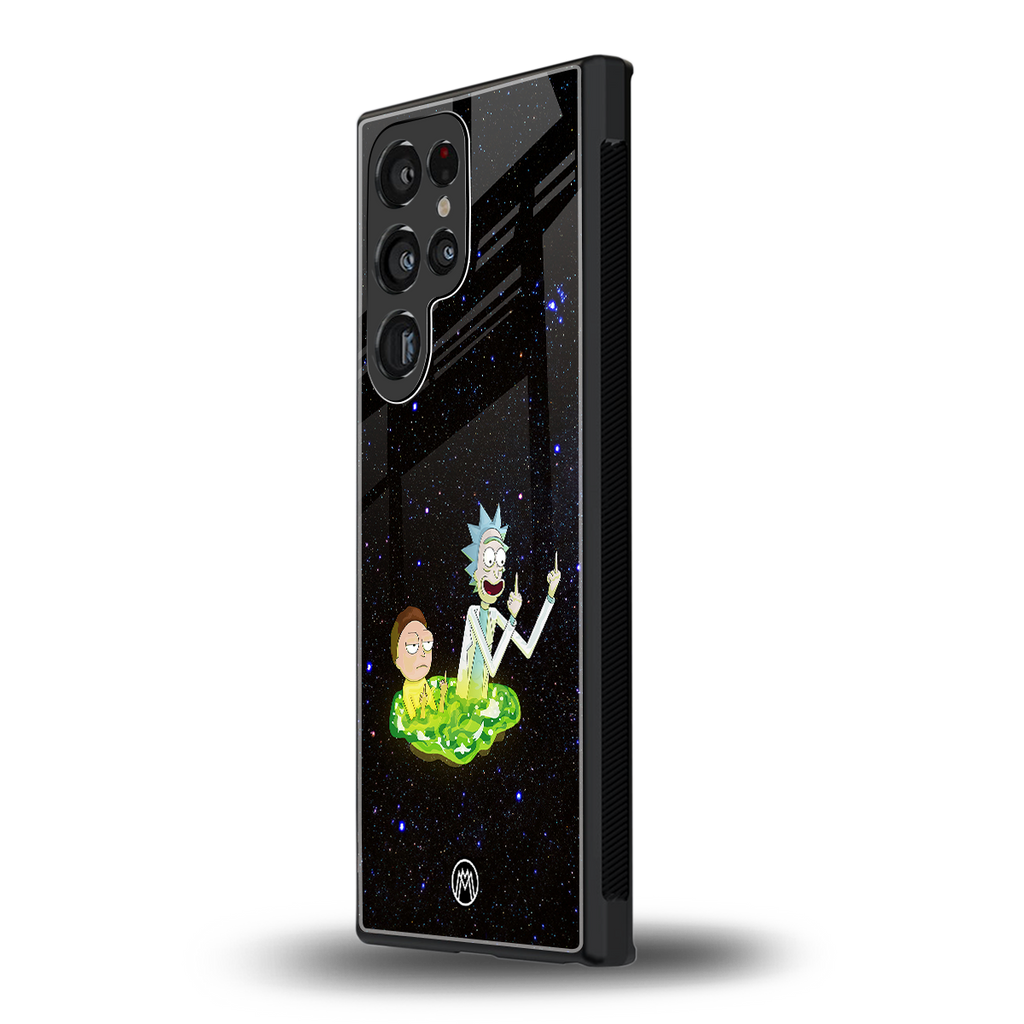 rick and morty fo aesthetic back phone cover | glass case for samsung galaxy s23 ultra