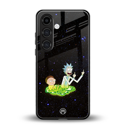 rick and morty fo aesthetic back phone cover | glass case for samsung galaxy s23 fe