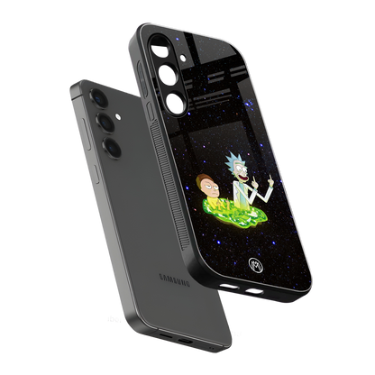 rick and morty fo aesthetic back phone cover | glass case for samsung galaxy s24 fe