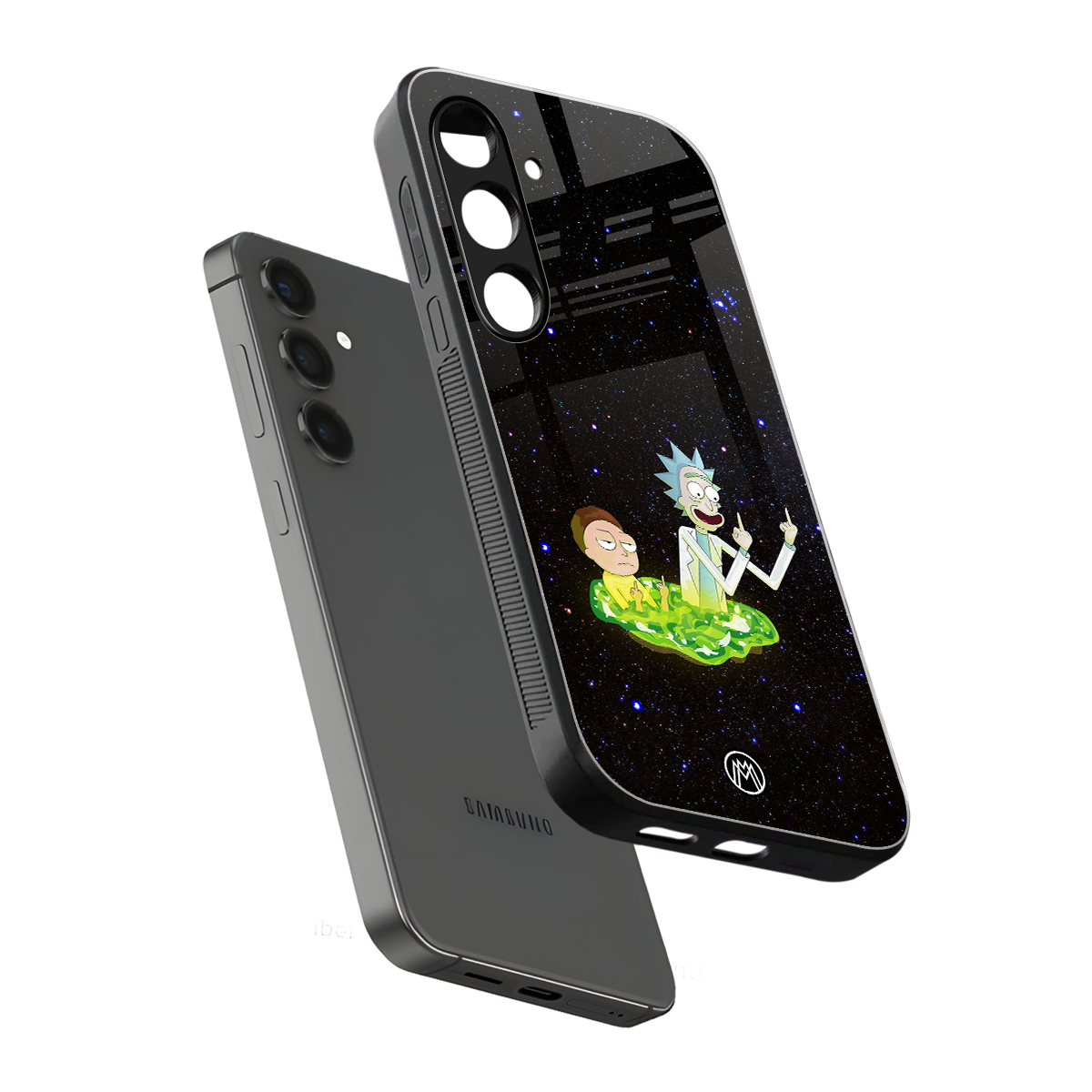 rick and morty fo aesthetic back phone cover | glass case for samsung galaxy s24 plus