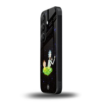 rick and morty fo aesthetic back phone cover | glass case for samsung galaxy s24 fe