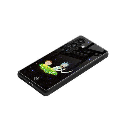 rick and morty fo aesthetic back phone cover | glass case for samsung galaxy s23 fe