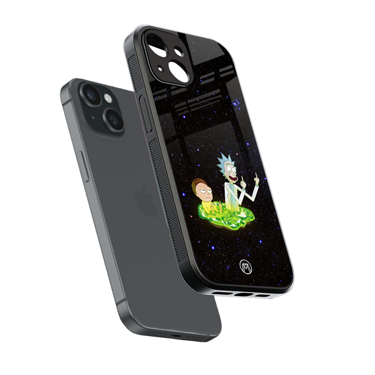 rick and morty fo aesthetic back phone cover | glass case for iphone 15