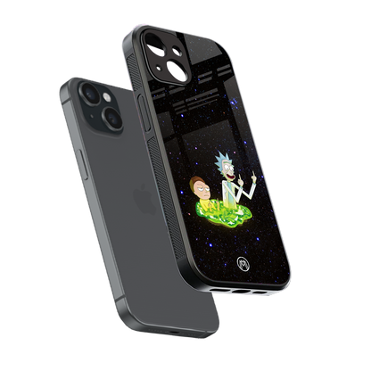 rick and morty fo aesthetic back phone cover | glass case for iphone 14