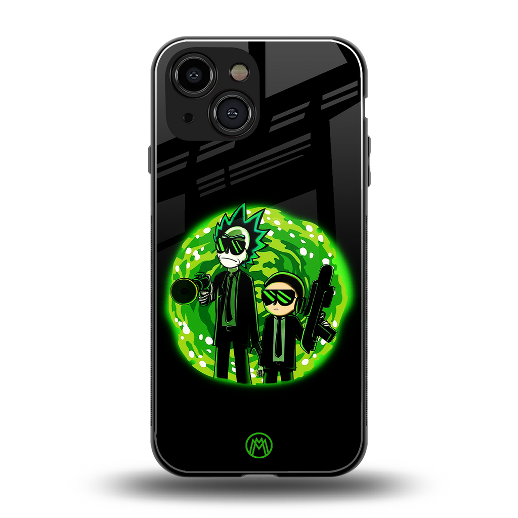 rick and morty schwifty back phone cover | glass case for iphone 13 mini