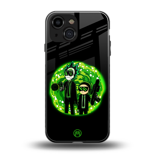 rick and morty schwifty back phone cover | glass case for iphone 13 mini