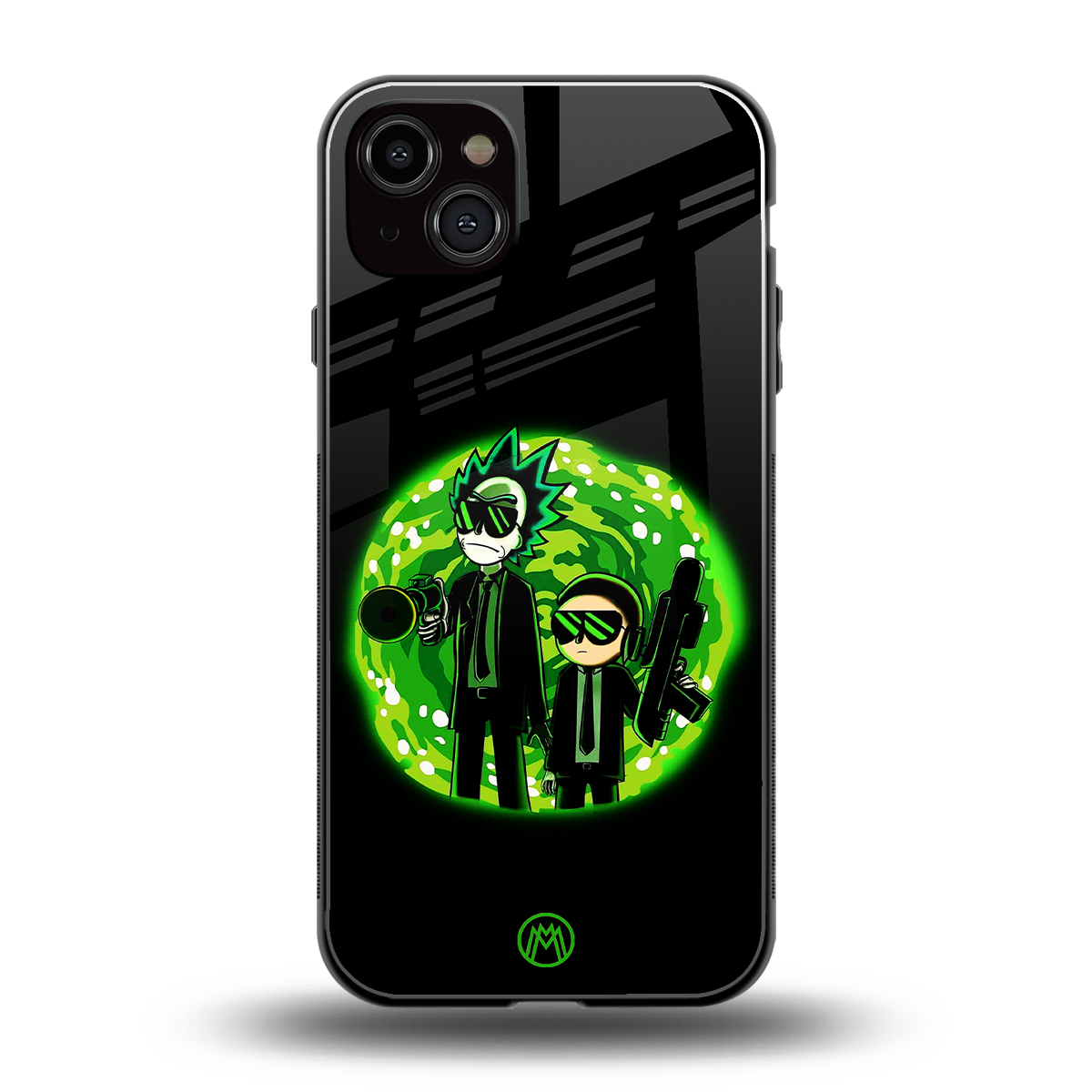 rick and morty schwifty back phone cover | glass case for iphone 15 plus