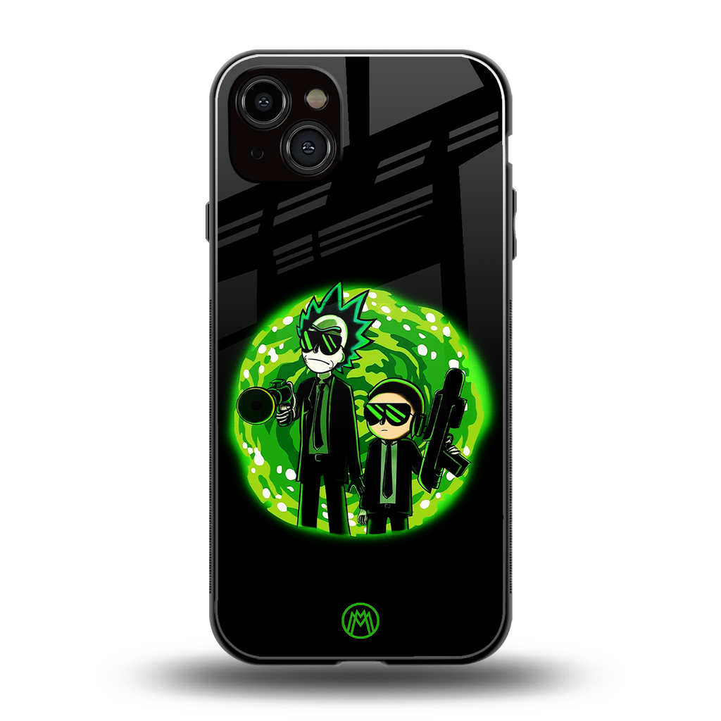 rick and morty schwifty back phone cover | glass case for iphone 14 plus