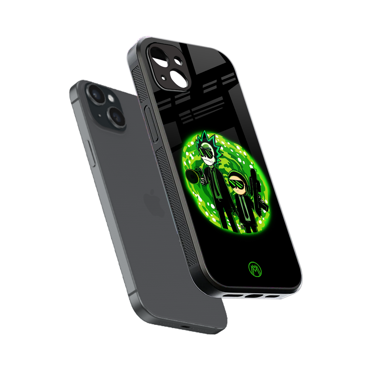rick and morty schwifty back phone cover | glass case for iphone 15 plus