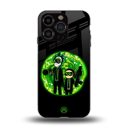 rick and morty schwifty back phone cover | glass case for iphone 15 pro