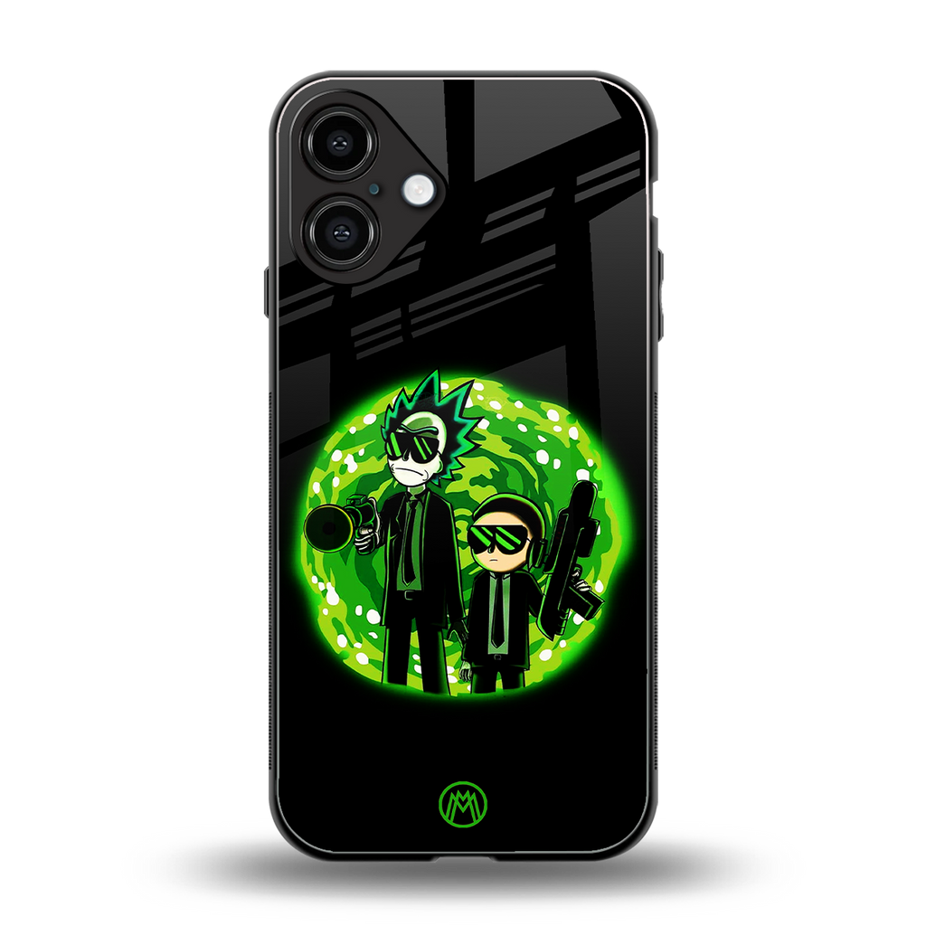 rick and morty schwifty back phone cover | glass case for iphone 16 plus