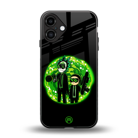 rick and morty schwifty back phone cover | glass case for iphone 16 plus