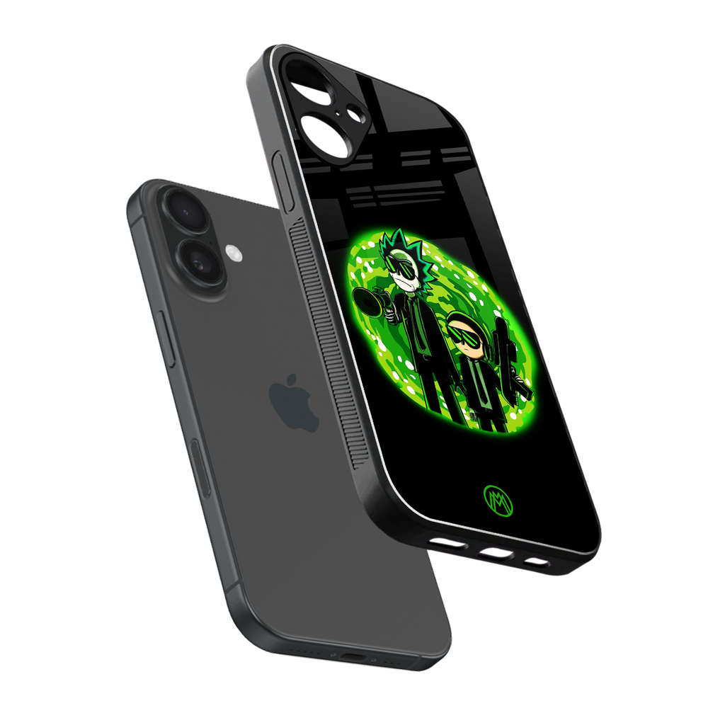 rick and morty schwifty back phone cover | glass case for iphone 16 plus