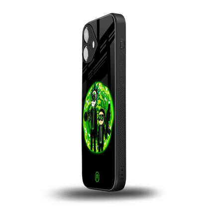rick and morty schwifty back phone cover | glass case for iphone 16 plus