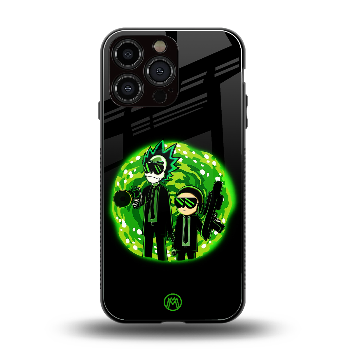 rick and morty schwifty back phone cover | glass case for iphone 16 pro max