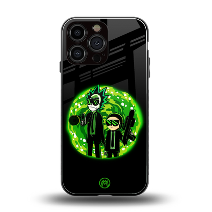 rick and morty schwifty back phone cover | glass case for iphone 16 pro max