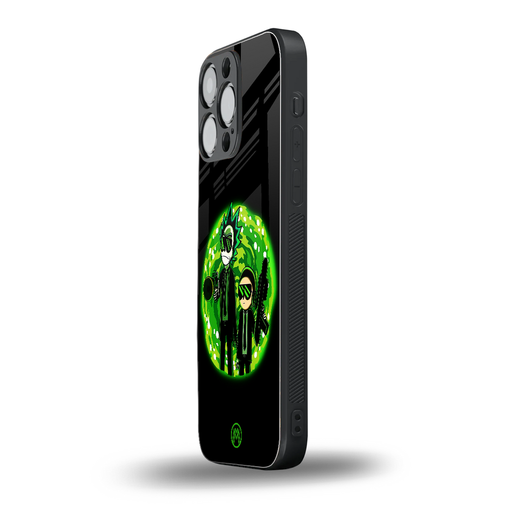 rick and morty schwifty back phone cover | glass case for iphone 16 pro max