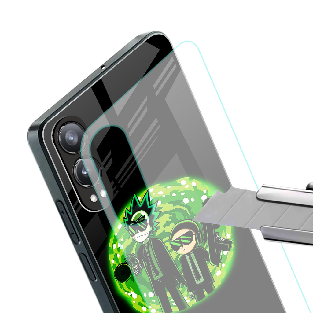 rick and morty schwifty back phone cover | glass case for oneplus nord ce 4 lite