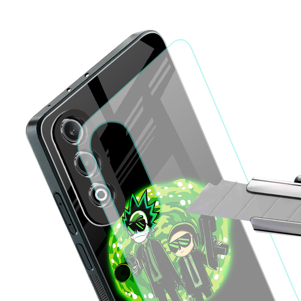 rick and morty schwifty back phone cover | glass case for oneplus nord ce 4