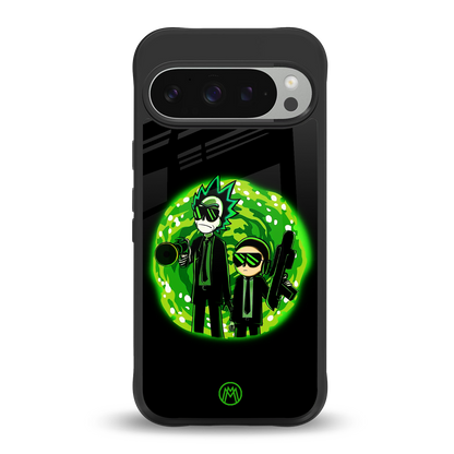 rick and morty schwifty back phone cover | glass case for google pixel 9 pro xl