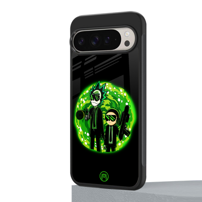 rick and morty schwifty back phone cover | glass case for google pixel 9 pro xl