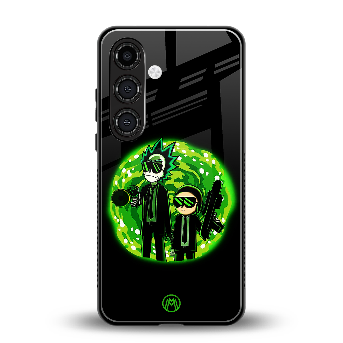 rick and morty schwifty back phone cover | glass case for samsung galaxy s24 plus