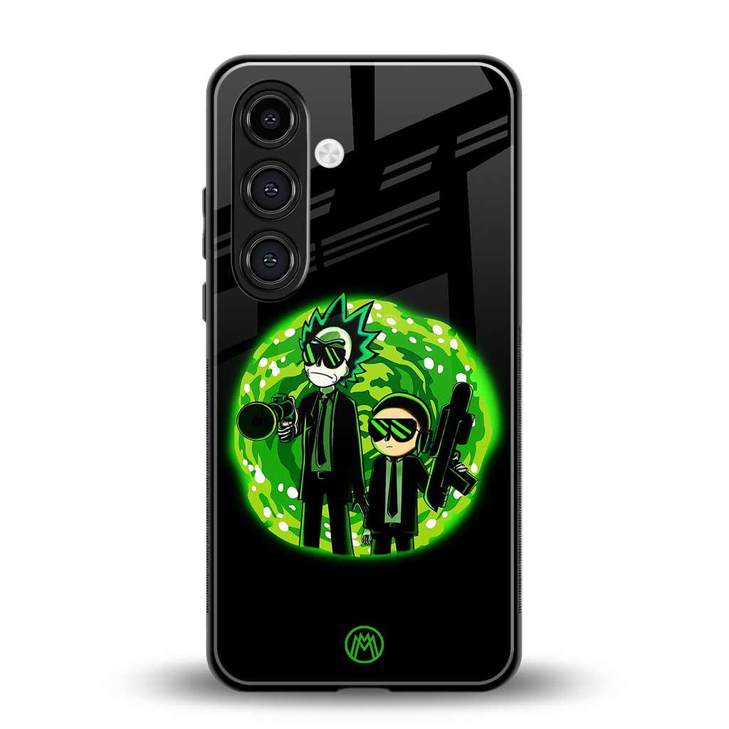 rick and morty schwifty back phone cover | glass case for samsung galaxy s24 fe