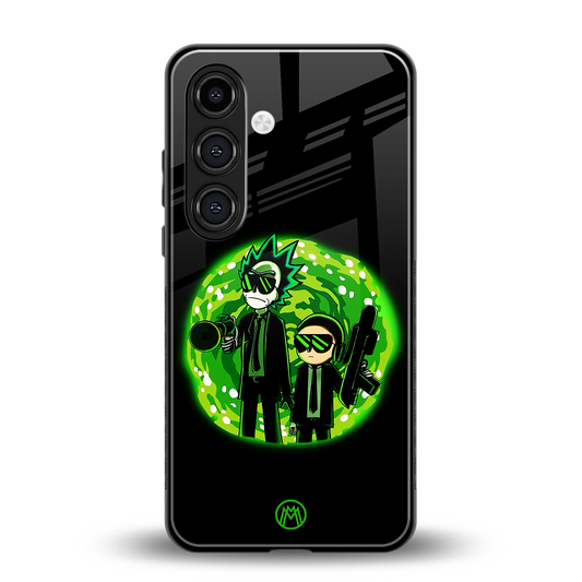 rick and morty schwifty back phone cover | glass case for samsung galaxy s24 fe