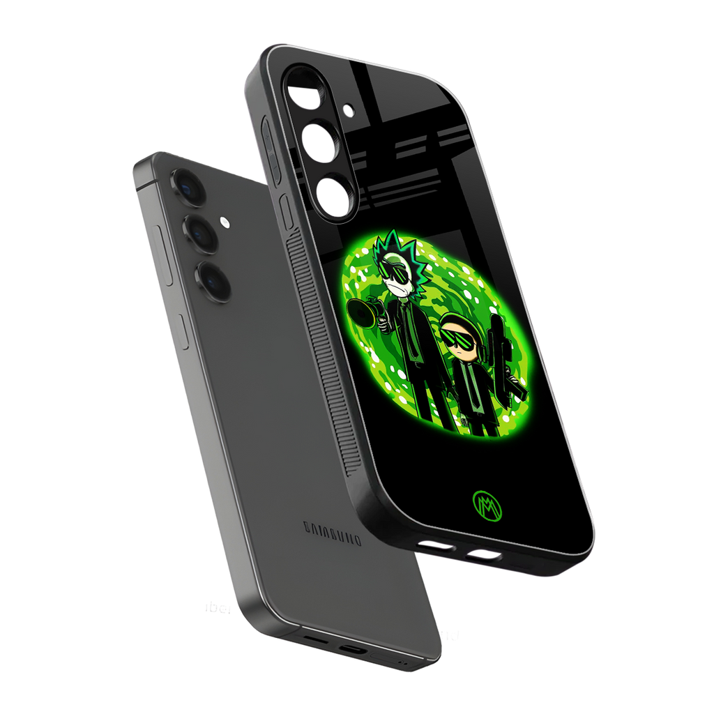 rick and morty schwifty back phone cover | glass case for samsung galaxy s24 fe