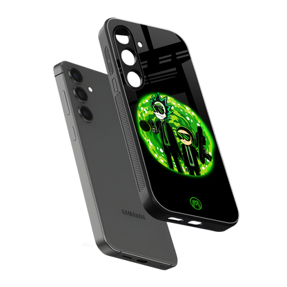 rick and morty schwifty back phone cover | glass case for samsung galaxy s24 fe